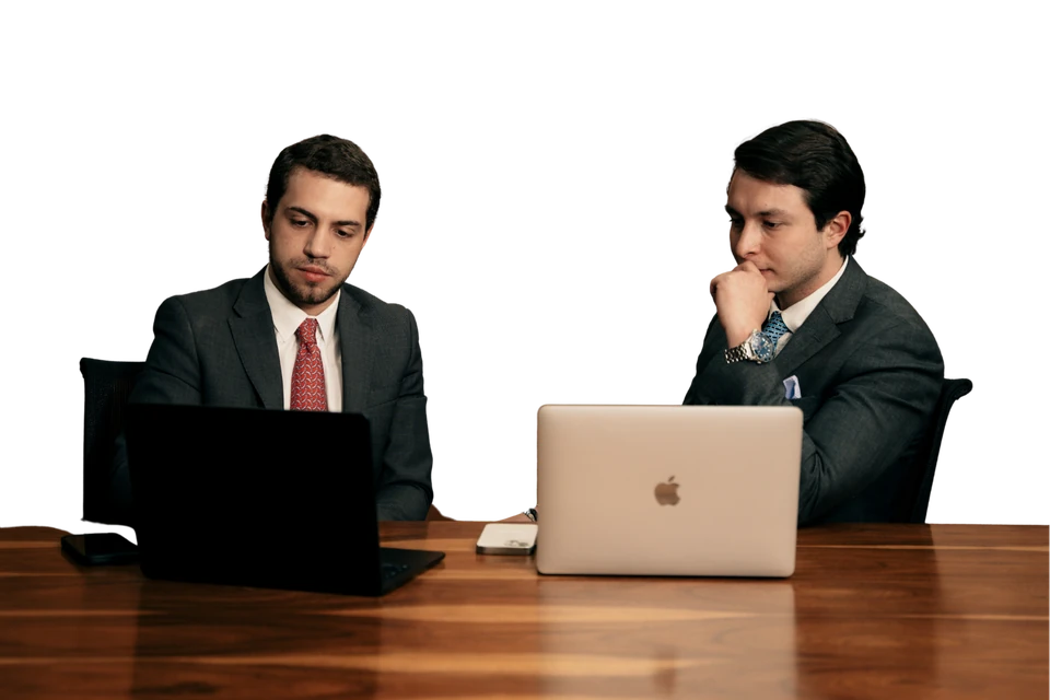 Nicolás Marín and Germán Ortega at work